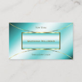 豪華なティール(緑がかった色)と金ゴールドデコールシックエレガントと 名刺 (正面)