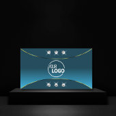 豪華なティール（緑がかった色）と金ゴールドデコールジュエリーとロゴ 名刺