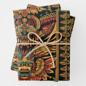 豪華なティール（緑がかった色）アステカ「夢」光沢ラッピングシート ラッピングペーパーシート (インサイチュ)