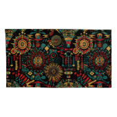 豪華なティール(緑がかった色)「伝統パターンインスパイア」キングP 枕カバー (裏面-右)