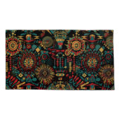 豪華なティール(緑がかった色)「伝統パターンインスパイア」キングP 枕カバー (裏面-左)