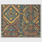 豪華なティール（緑がかった色）「何世紀も昔の幾何学的エレガンス」 ラッピングペーパー (フラット)