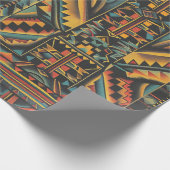 豪華なティール（緑がかった色）「何世紀も昔の幾何学的エレガンス」 ラッピングペーパー (角)