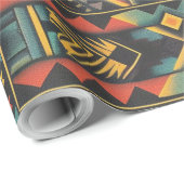 豪華なティール（緑がかった色）「何世紀も昔の幾何学的エレガンス」 ラッピングペーパー (ロールコーナー)