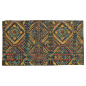 豪華なティール(緑がかった色)「何世紀も昔の幾何学的エレガンス」 枕カバー (正面右)