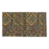 豪華なティール(緑がかった色)「何世紀も昔の幾何学的エレガンス」 枕カバー (裏面-左)