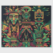 豪華なティール（緑がかった色）「先祖のパラダイム」フェスティバルラップ ラッピングペーパー (フラット)