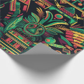 豪華なティール（緑がかった色）「先祖のパラダイム」フェスティバルラップ ラッピングペーパー (角)