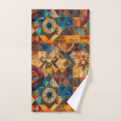 豪華なティール（緑がかった色）"継承された芸術性"緑豊かなバストウ バスタオルセット (ハンドタオル)