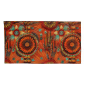 豪華なティール（緑がかった色）"複雑なエコー"キングピラロケース 枕カバー (裏面-右)