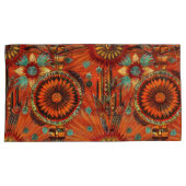 豪華なティール（緑がかった色）"複雑なエコー"キングピラロケース 枕カバー (正面右)