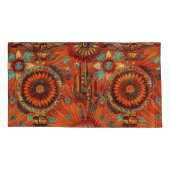 豪華なティール（緑がかった色）"複雑なエコー"キングピラロケース 枕カバー (裏面-左)