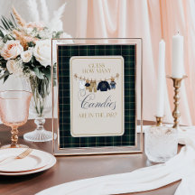 豪華なテディベアチェック柄ベビーシャワーお菓子当てゲーム