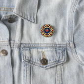 豪華なデザインの金のフレームハートモチーフ 缶バッジ (インサイチュ)