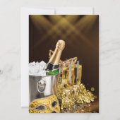 豪華なデジタル新年夜の祝祭 招待状 (裏面)