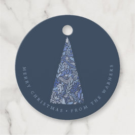 豪華なトウヒの木の青いクリスマス/休日 フェイバータグ