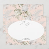 豪華なトロピカルグリーンのウェディングサンクスカード サンキューカード (正面/裏面)