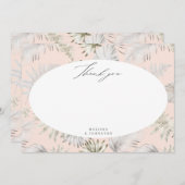 豪華なトロピカルグリーンの結婚式のお礼カード サンキューカード (正面/裏面)