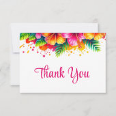 豪華なトロピカルフラワーの卒業式 サンキューカード (正面)