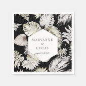 豪華なトロピカルブロージモノグラム紙ナプキンス スタンダードカクテルナプキン (正面)