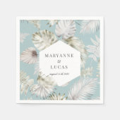 豪華なトロピカルブロージモノグラム紙ナプキンス スタンダードカクテルナプキン (正面)