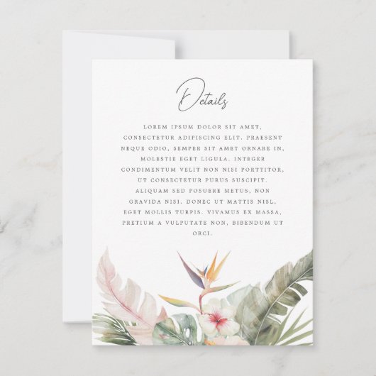 豪華なトロピカルボ結婚タニカルエンクロージャカード 招待状 (正面)