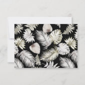 豪華なトロピカルモダン縦型招待状 出欠カード (裏面)