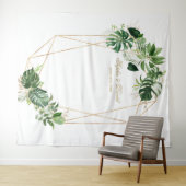 豪華なトロピカルリーフ ゴールドフレーム ウェディングプロップ タペストリー (インサイチュ(横))