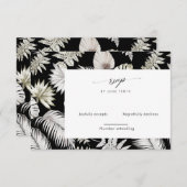 豪華なトロピモダンカルバーチカルRSVPカード 出欠カード (正面/裏面)