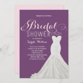 豪華なドレカスタムスの色 |ブライダルシャワー 招待状 (正面/裏面)