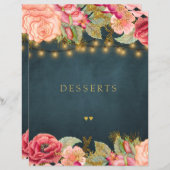 豪華なネイビーゴールドスクリプトのクッキングブックディバイダー (正面/裏面)