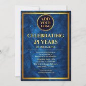 豪華なネイビーブルーの企業パーティー招待状 招待状 (正面)