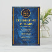 豪華なネイビーブルーの企業パーティー招待状 招待状 (スタンド正面)