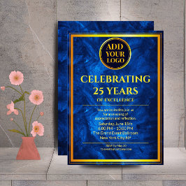 豪華なネイビーブルーの企業パーティー招待状 招待状