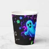 豪華なネオンハロウィンお祝い 紙コップ (裏面)