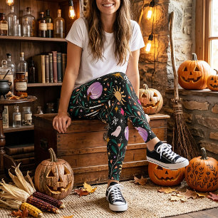 豪華なハロウィンのかわいいファンシーな怖い女の子向けデザイン レギンス