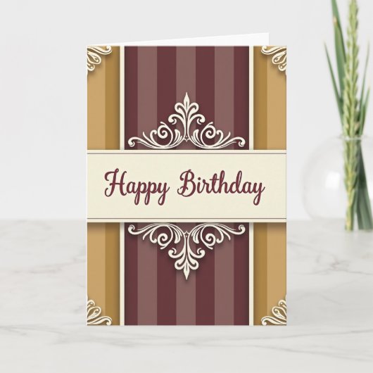 豪華なバナーの誕生日カード カード (正面)