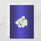 豪華なバラとダークブルー結婚ズ 招待状 (裏面)