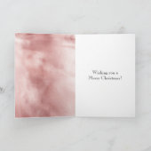 豪華なバラのピンクのキツネのウサギのクリスマス カード (内部)