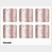 豪華なバラゴールデン華美製品ラベルのロゴ スクエアシール (シート)