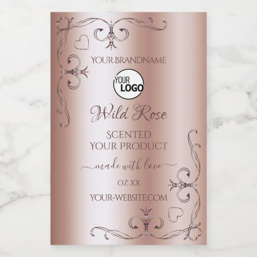 豪華なバラゴールデン華美製品ラベルのロゴ フードラベル (シングルラベル)