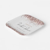 豪華なバラゴールドのグリッター ブライダルシャワー ペーパープレート (傾斜あり)