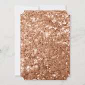 豪華なバラゴールドのスクエア グリッター ブライダルシャワー 招待状 (裏面)