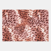 豪華なバラ色のゴールドのヒョウ柄のウェディング ラッピングペーパーシート (正面2)