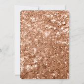 豪華なバラ色のゴールドグリッター ブライダルシャワー 招待状 (裏面)