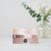 豪華なバラ金ゴールドきらめくグリッター(ロゴ付き) 名刺 (スタンド正面)