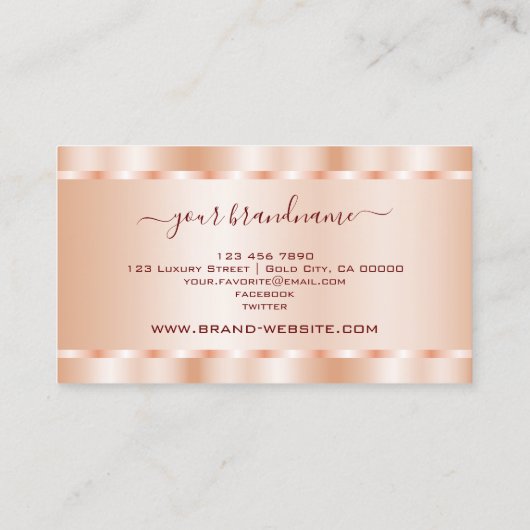 豪華なバラ金ゴールドきらめく効果プロフェッショナル 名刺 (裏面)