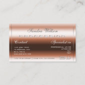 豪華なバラ金ゴールドと3Dイニシャル付き銀 名刺 (裏面)