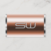 豪華なバラ金ゴールドと3Dイニシャル付き銀 名刺 (正面)