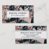 豪華なバラ金ゴールドアートフローラ幾何パターン 名刺 (正面/裏面)